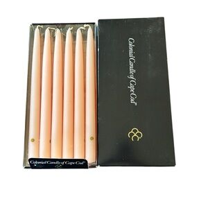 Colonial Candle of Cape Cod Set Of 12~12in Handipt Apricot Taper Candles NIB